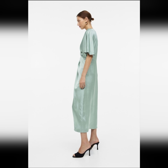 Satin Draped Dress - Picture 2 of 9